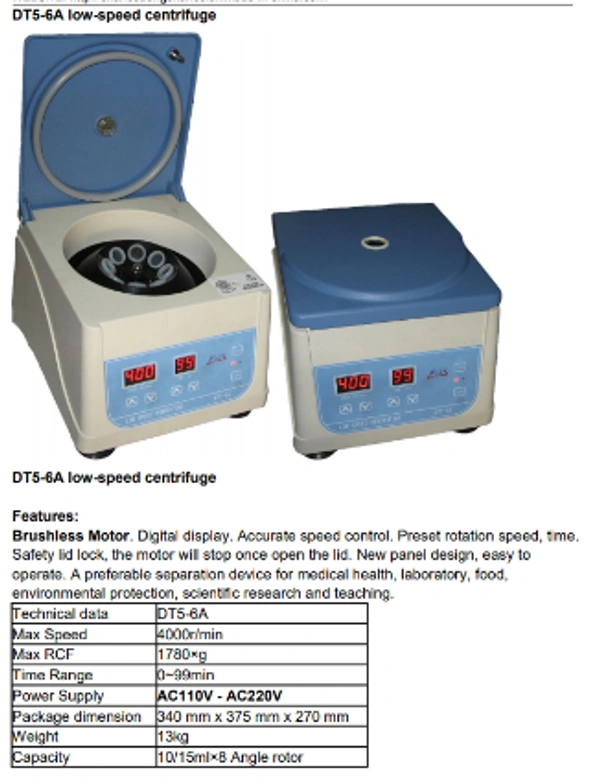 Beili Centrifugal Machine Model DT5-6A